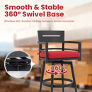 Outdoor Swivel Bar Chairs, 360 Degree Rotation, Ergonomic Backrest (Set of 2)