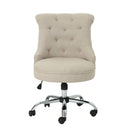 Fidelity - Upholstered Office Chair With Sloped Arms And Rolled Backrest - Wheat / Chrome