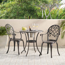 3 Piece Outdoor Aluminium Cast Bistro Set With Ice Bucket - Copper