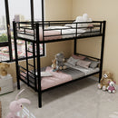 Bunk Bed For Kids, Convertible Frame With Ladders & Guardrail