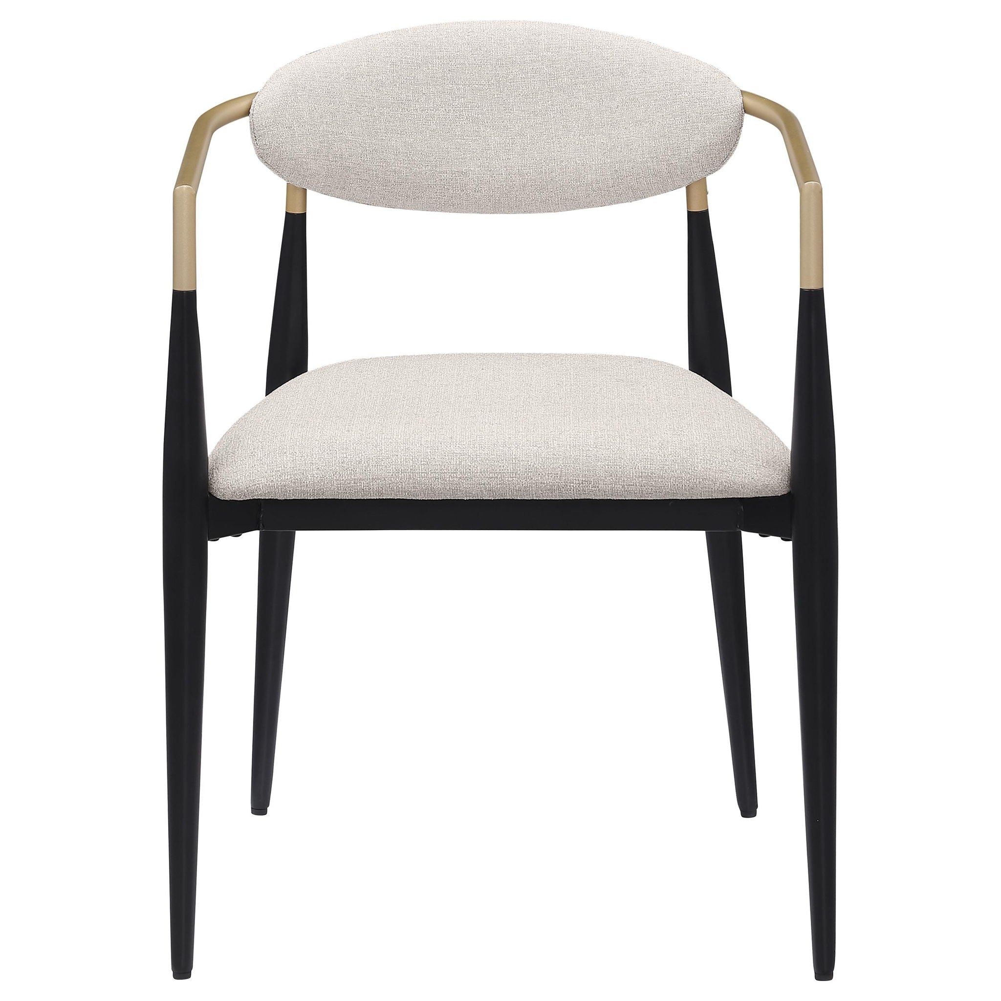 Alexis Fabric Upholstered Dining Arm Chair Beige (Set of 2) - Atlantic Fine Furniture Melbourne FL
