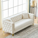 Deep Seat Sofa With Button Nailhead, Square Arm Couches