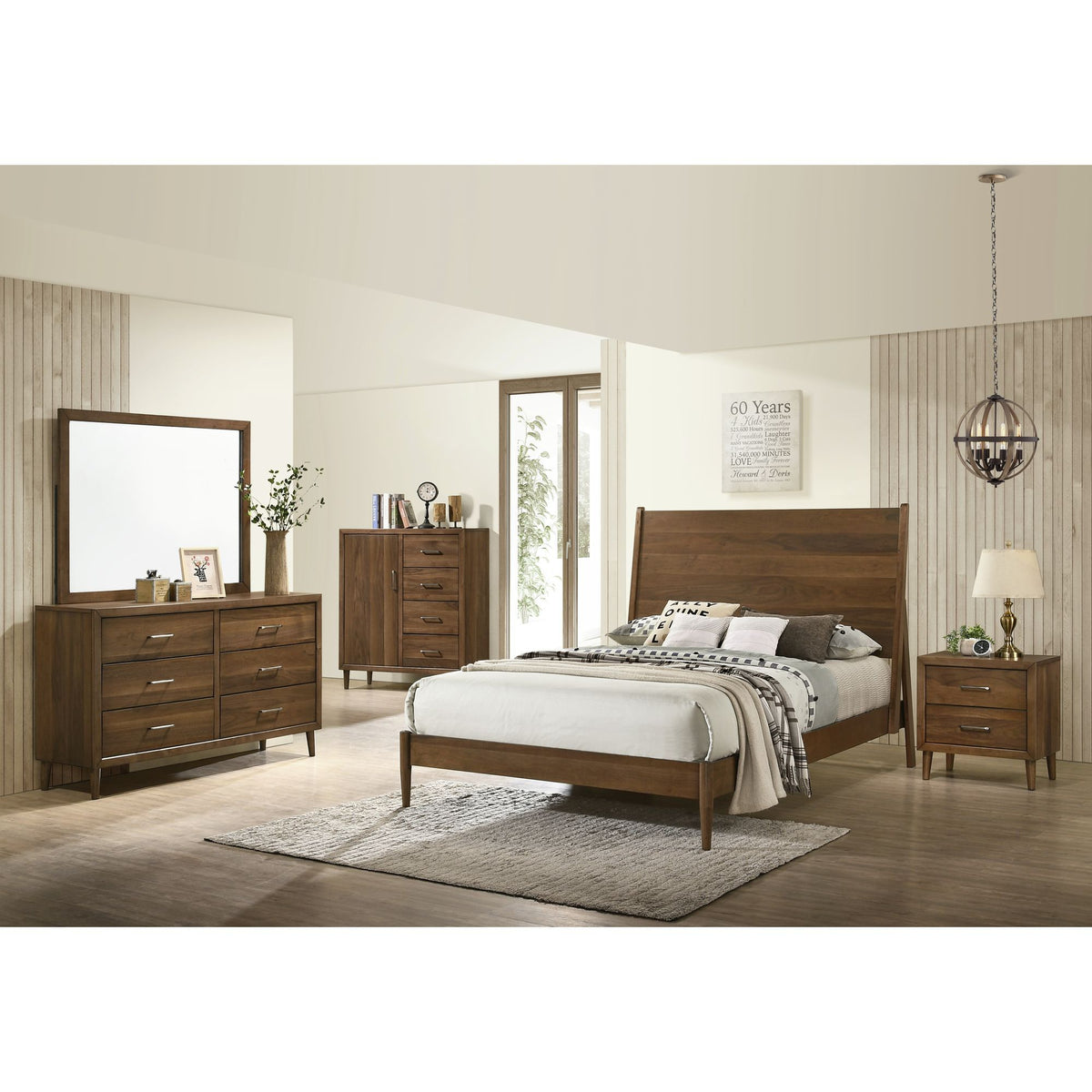 Malibu Panel Bed in Dark Brown by Elements International, view 2