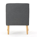 Modern Arm Chair With Tufted Back And Wooden Legs