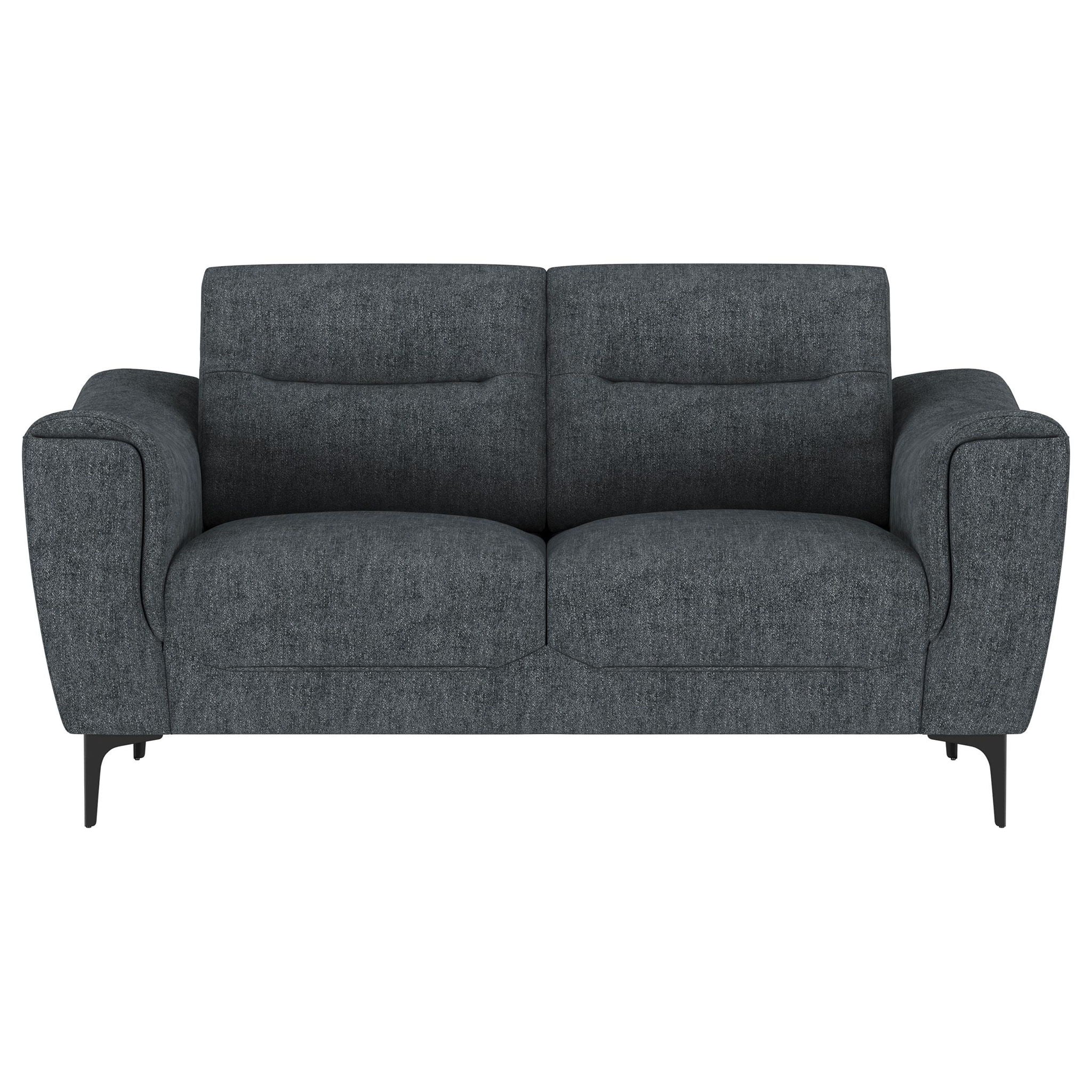 Nolan Upholstered Sloped Track Arm Loveseat Charcoal
