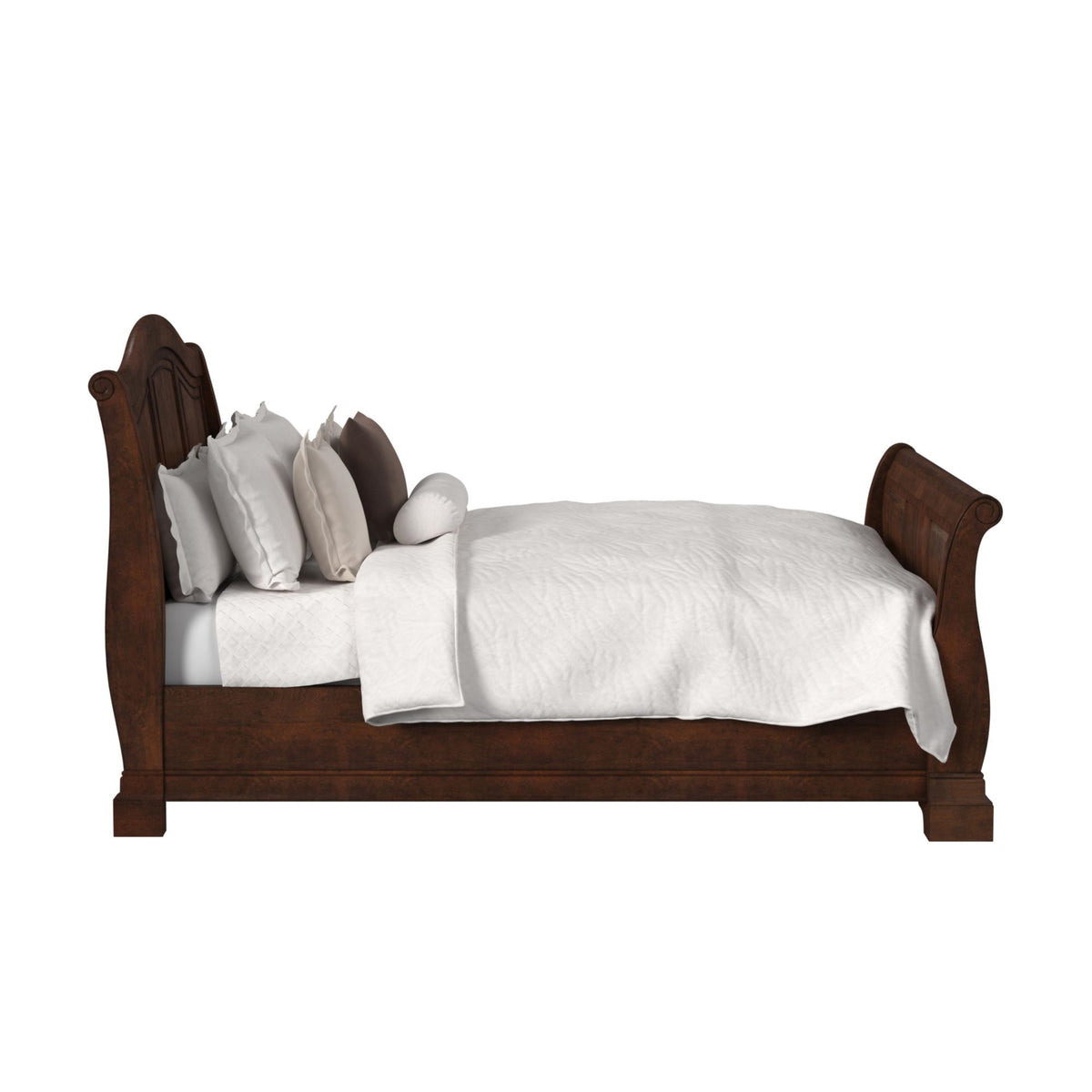 Cameron Sleigh Bed in Dark Brown by Elements International, view 4