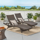 Salem - Contemporary Wicker Chaise Lounge With Arm, Weather Resistant