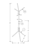 Coat Rack, Hall Tree, Free Standing, Hanging Bar, 6 Hooks, Entryway, Contemporary & Modern
