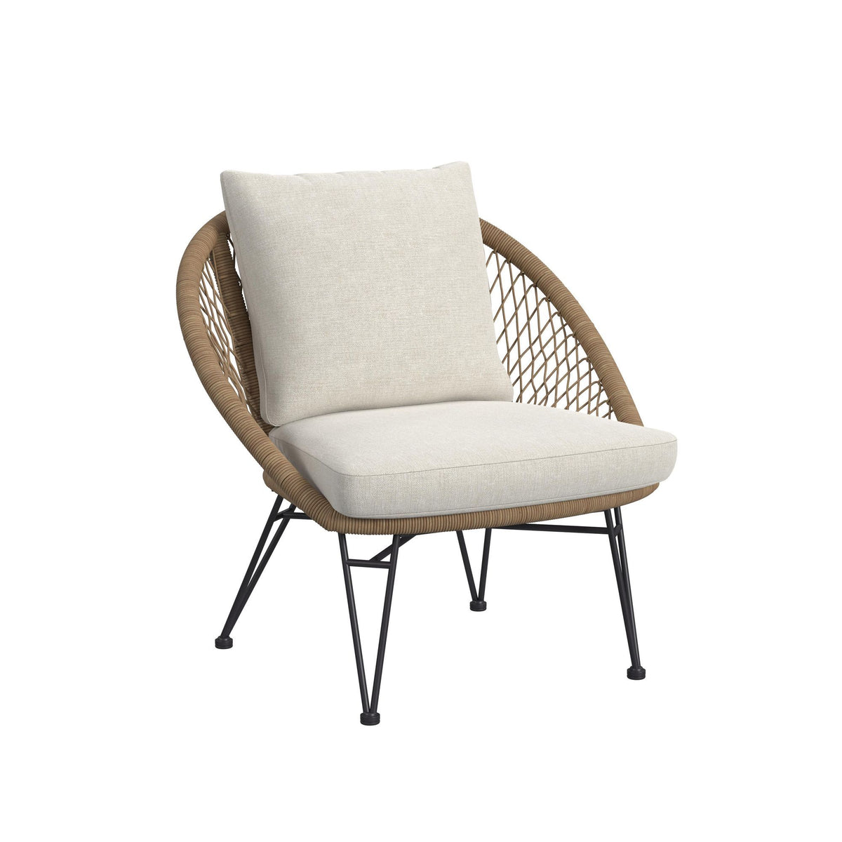 Grace 4 Piece Outdoor Seating Set in Beige / Natural by Elements International, view 5