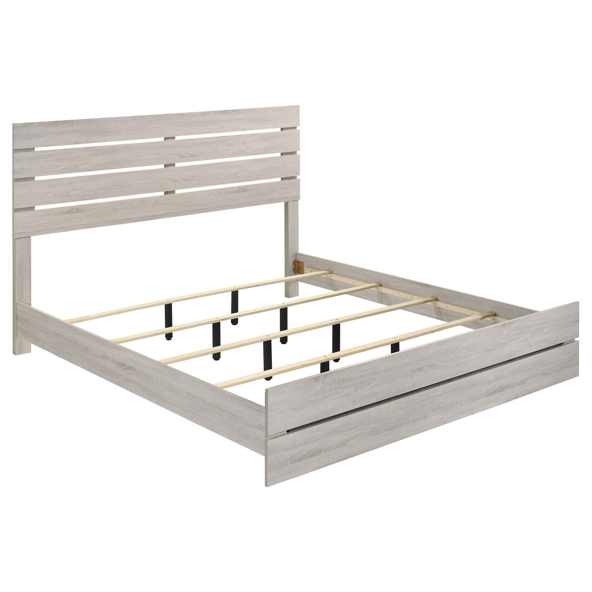 Brantford Wood Eastern King Panel Bed Coastal White