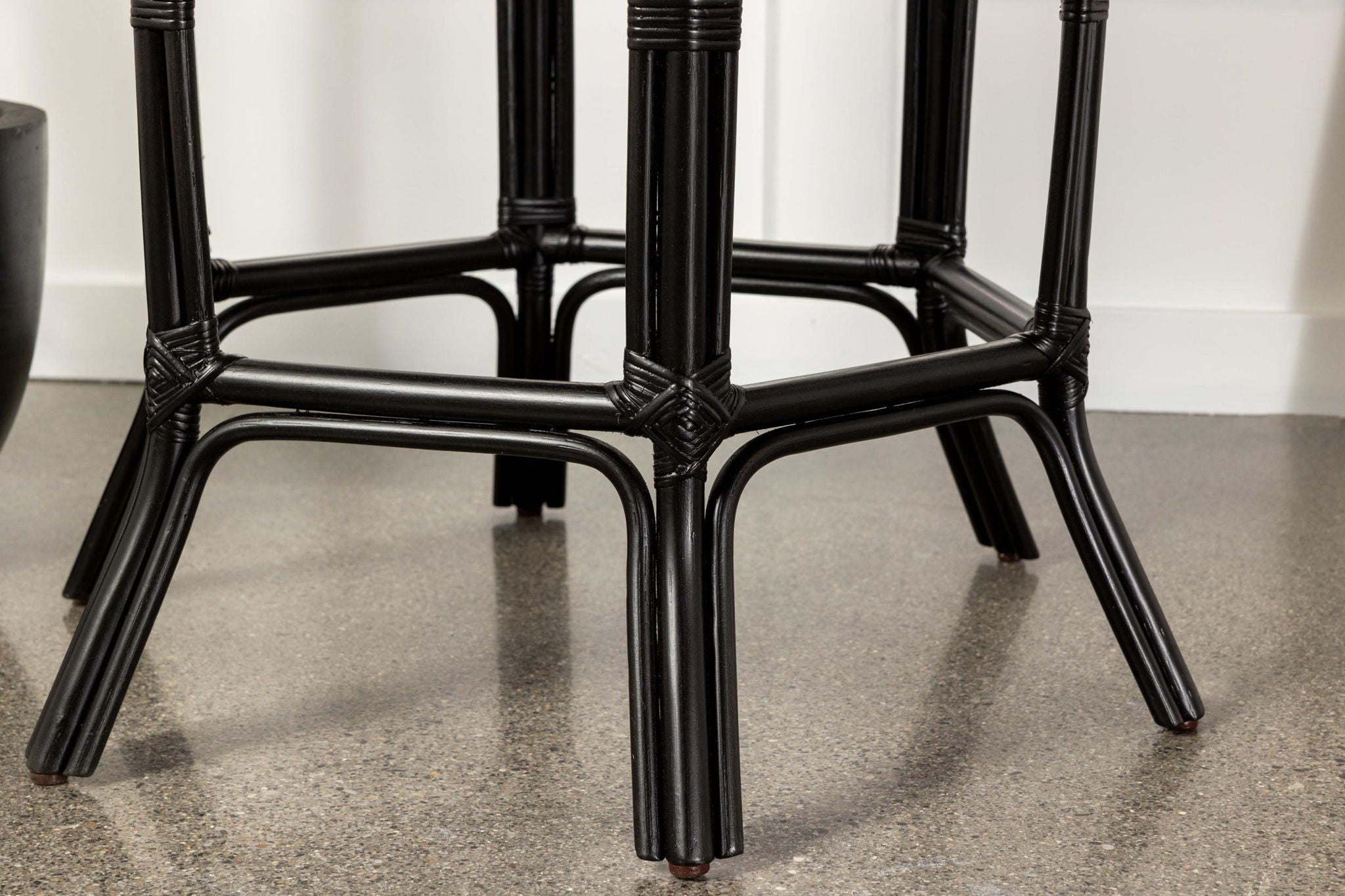 Antonio Round Rattan Tray Top Accent Side Table Black - Atlantic Fine Furniture Melbourne FL