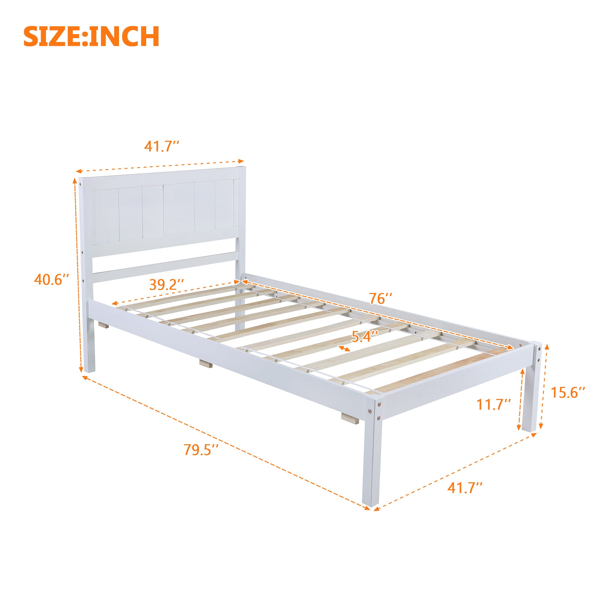 Wood Platform Bed Twin size Platform Bed with Headboard - Atlantic Fine Furniture Melbourne FL