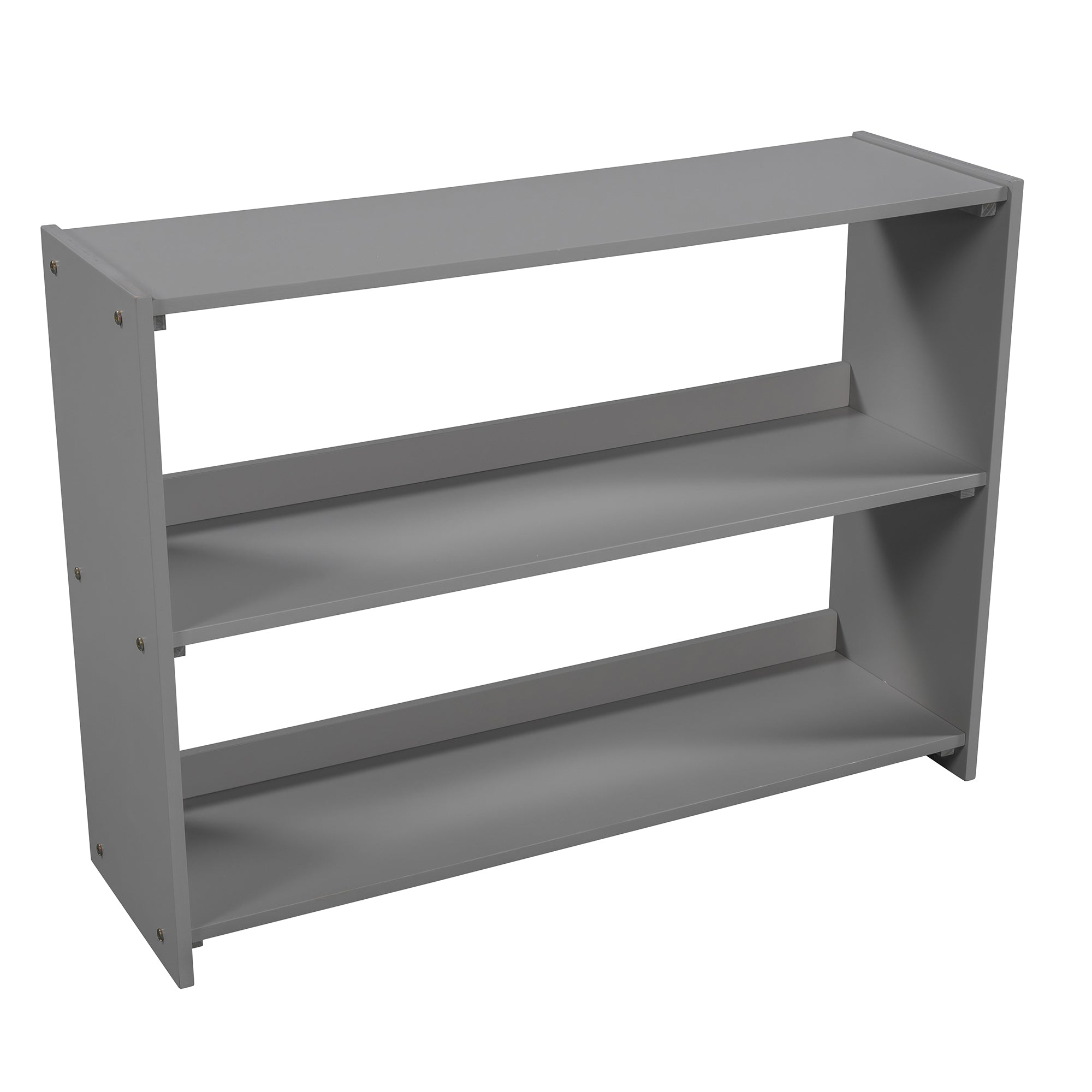 Low Loft Bed with Attached Bookcases and Separate 3-tier Drawers,Convertible Ladder and Slide,Twin,Gray - Atlantic Fine Furniture Melbourne FL