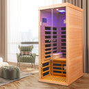 Low EMF, Wide Space Hemlock Double Doors Great Glass Luxury Indoor Far Infrared Sauna Room