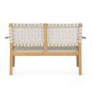 Woven Rope Outdoor Deep Seating Porch Loveseat For Garden