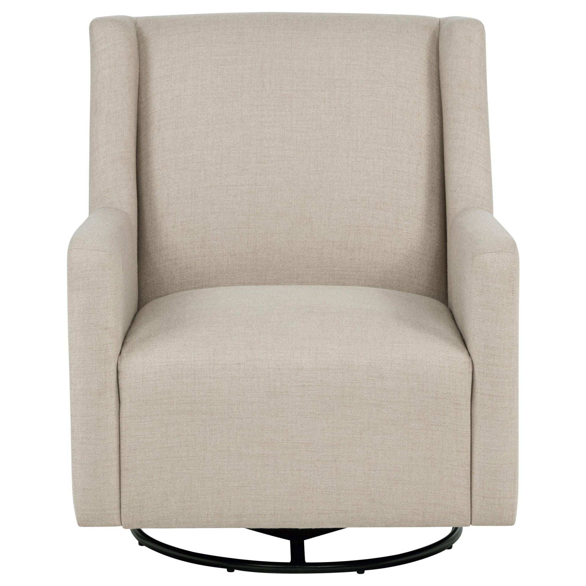 Sorrel Fabric Upholstered Swivel Glider Arm Chair Latte