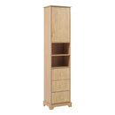 Tall Bathroom Cabinet With 1 Door, 3 Drawers, Open Storage - Wood