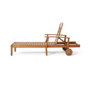 Perla - Chaise Lounge With Wheels And Customizable Cushion Options - Teak