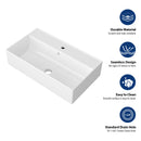Wall Mounted Rectangular Bathroom Sink With Towel Bar