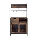 Furniture Style 2 In 1 Pet Friendly Dog Crate Composite Desk Hutch - Rustic Brown