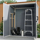 Outdoor Storage Shed Waterproof Resin Cabinet With Lockable Doors For Bikes And Patio Furniture - Gray