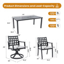 Modern Classic Outdoor Patio Dining Set, Rectangular Table & Dining Chairs, Rust Free, Weather Resistant
