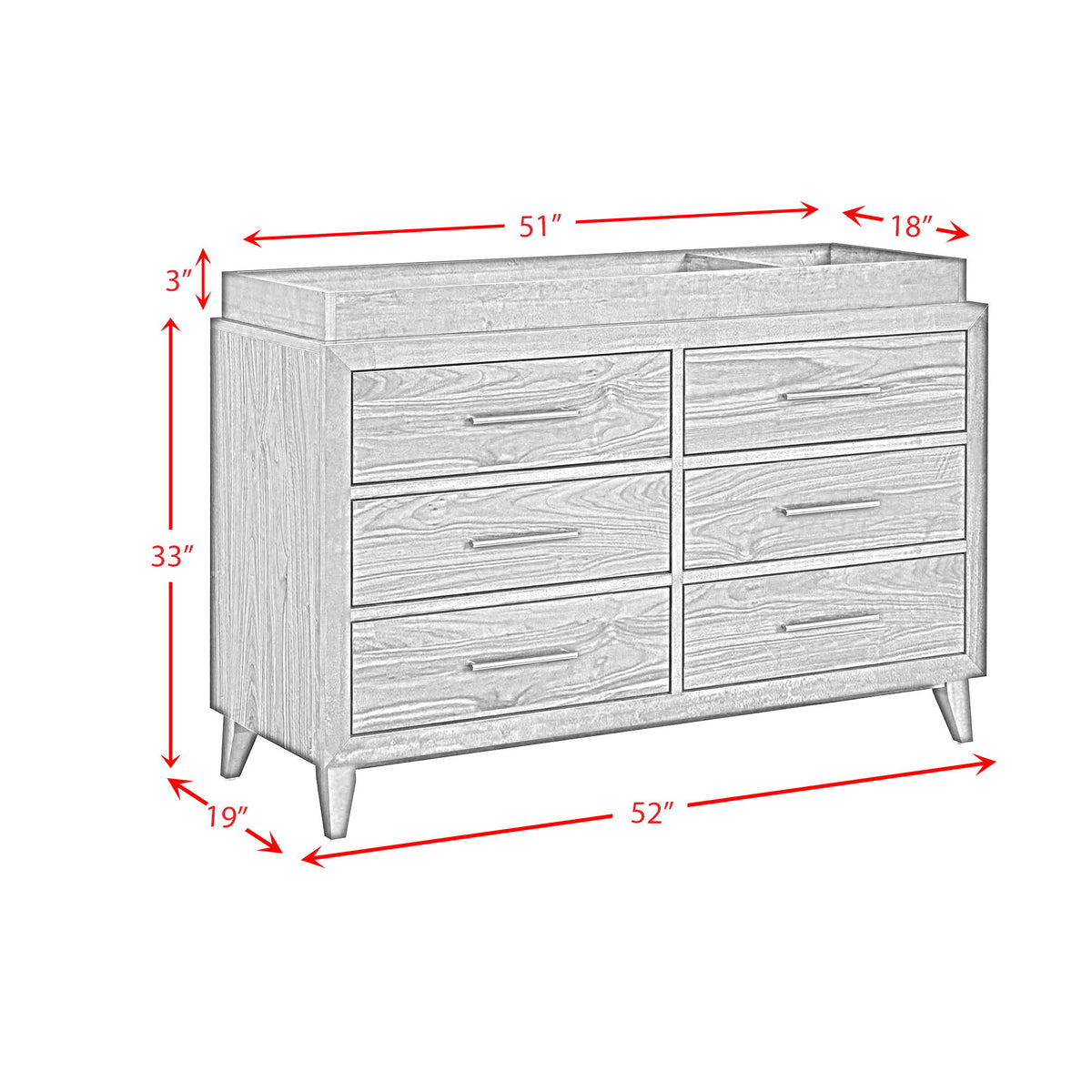 Malia Dresser And Topper in Walnut by Elements International, view 2