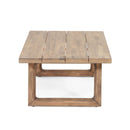 4 Pieces Acacia Wood Patio Furniture Set, Outdoor Furniture With Coffee Table, Patio Conversation Set Deep Seating With Soft Cushion, Porch Chairs For Backyard Porch Balcony - Brown Wash / Beige