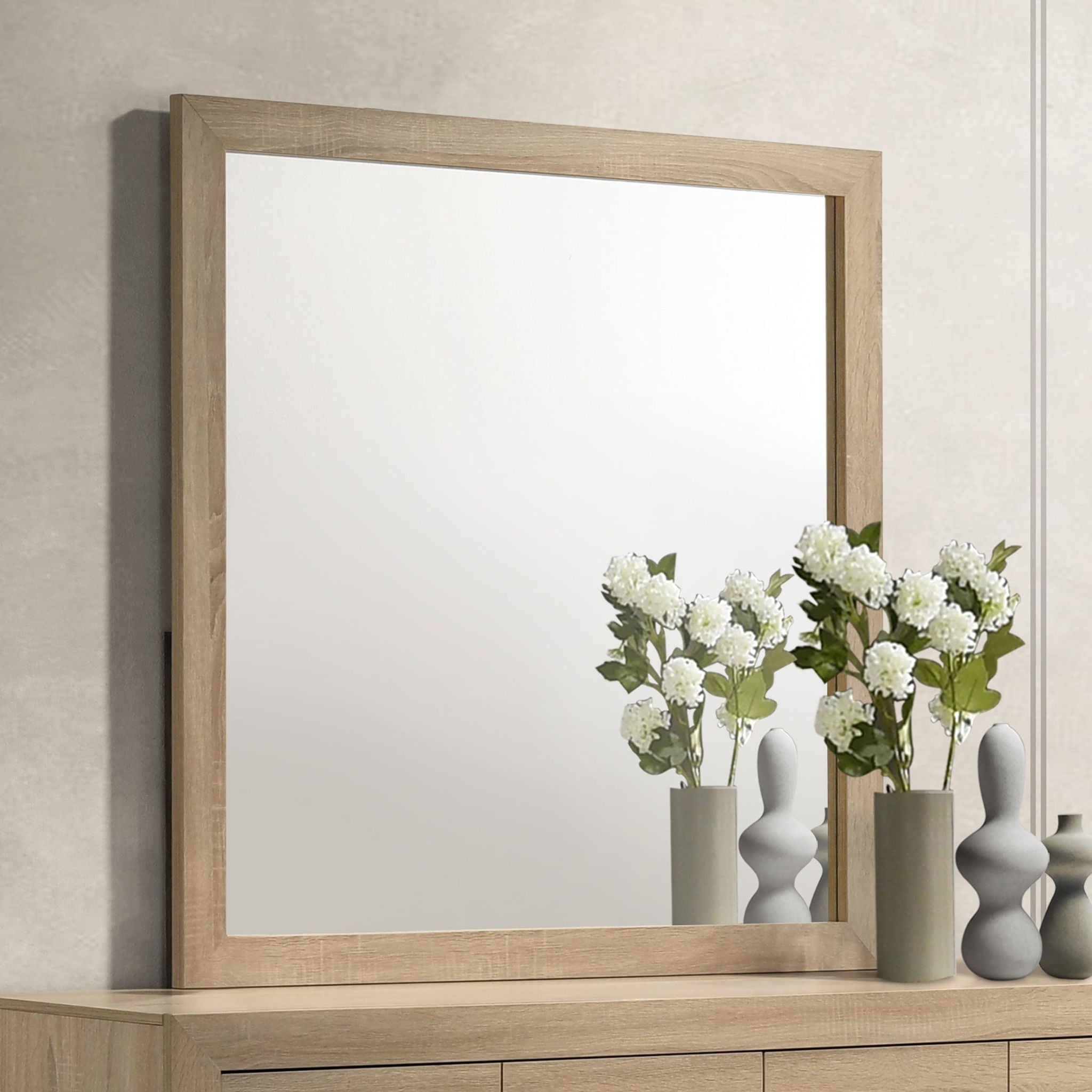 Arielle Dresser Mirror Light Oak