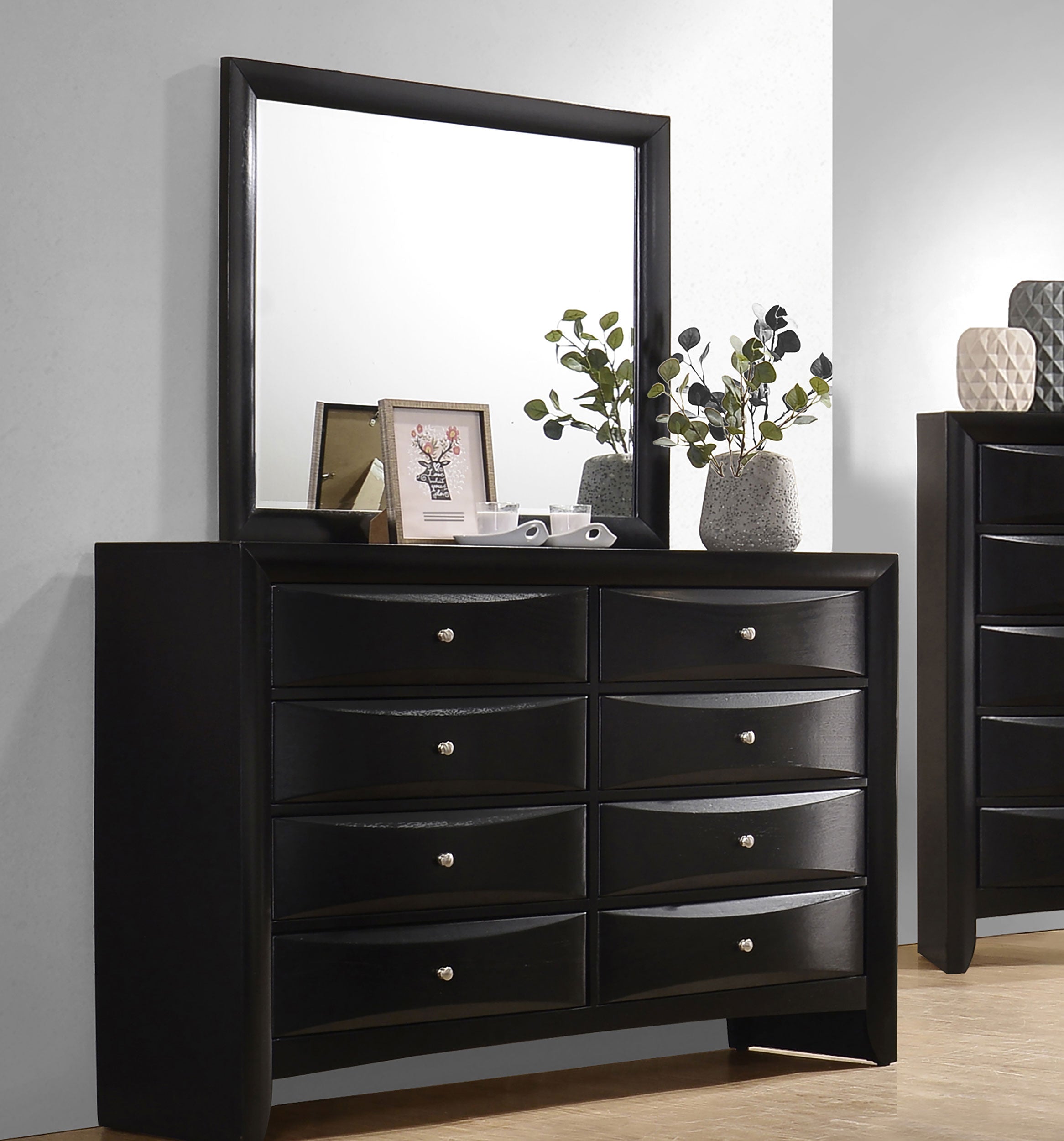 Briana 8-drawer Dresser with Mirror Black — view 2