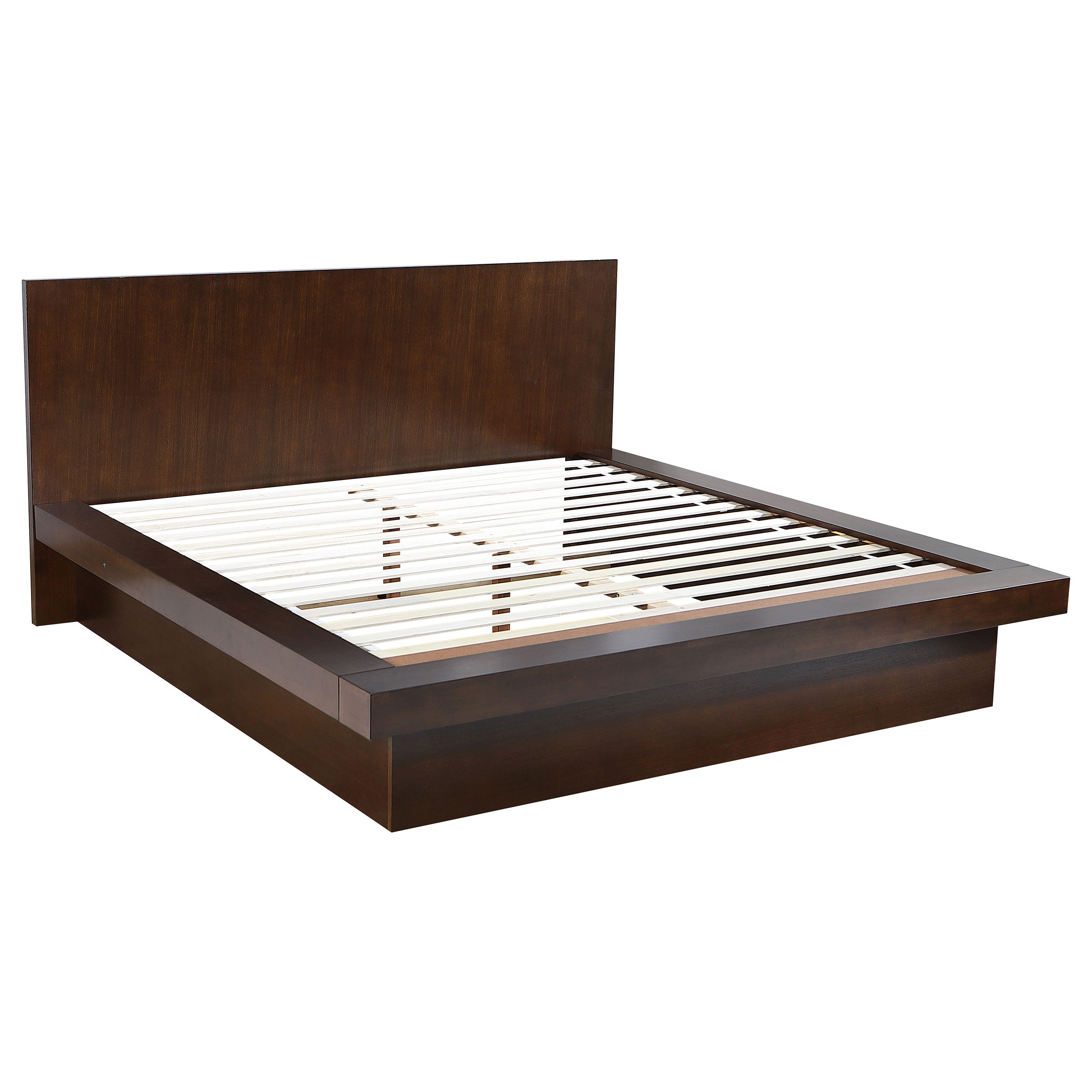 Jessica Wood Eastern King LED Panel Bed Cappuccino — view 1