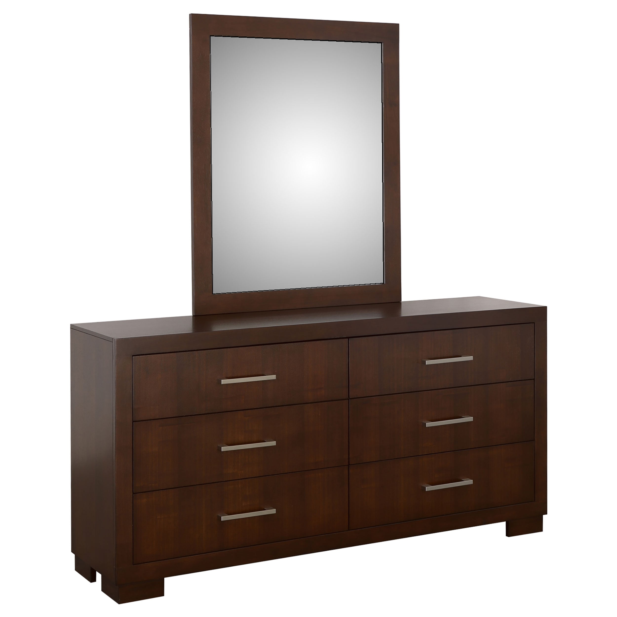 Jessica 6-drawer Dresser with Mirror Cappuccino — view 1
