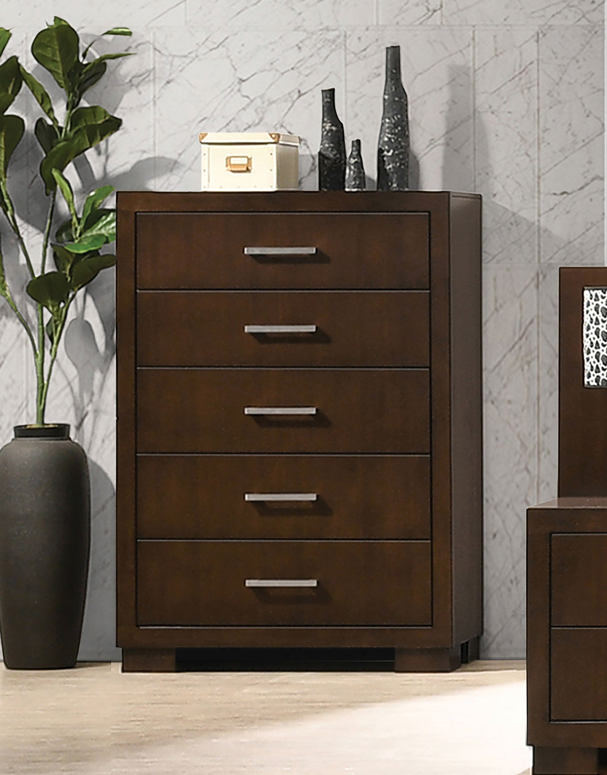 Jessica 5-drawer Bedroom Chest Cappuccino — view 2