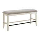 Bellevue - Counter Bench With Beige Fabric - Antique White