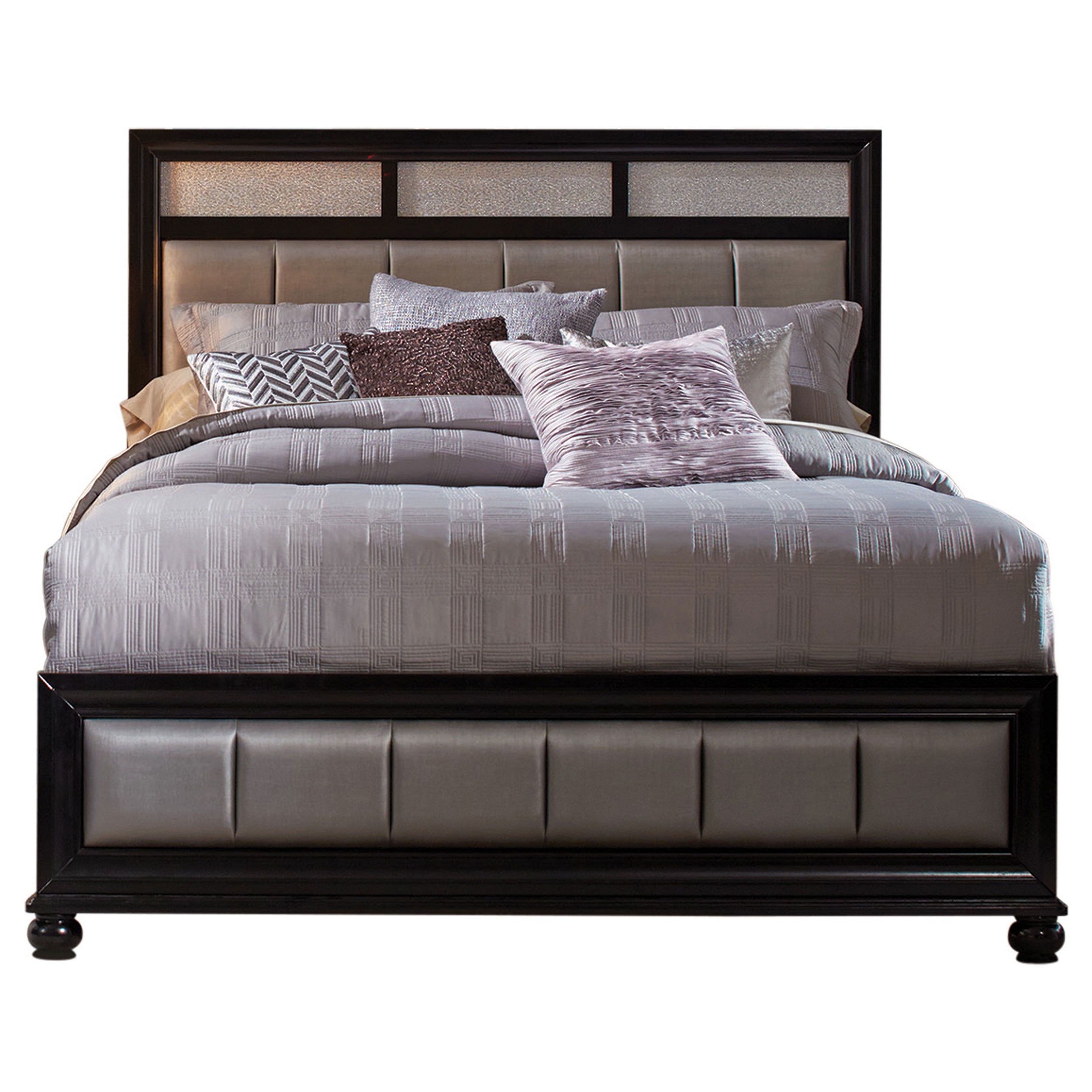 Barzini Wood Eastern King Panel Bed Black — view 3