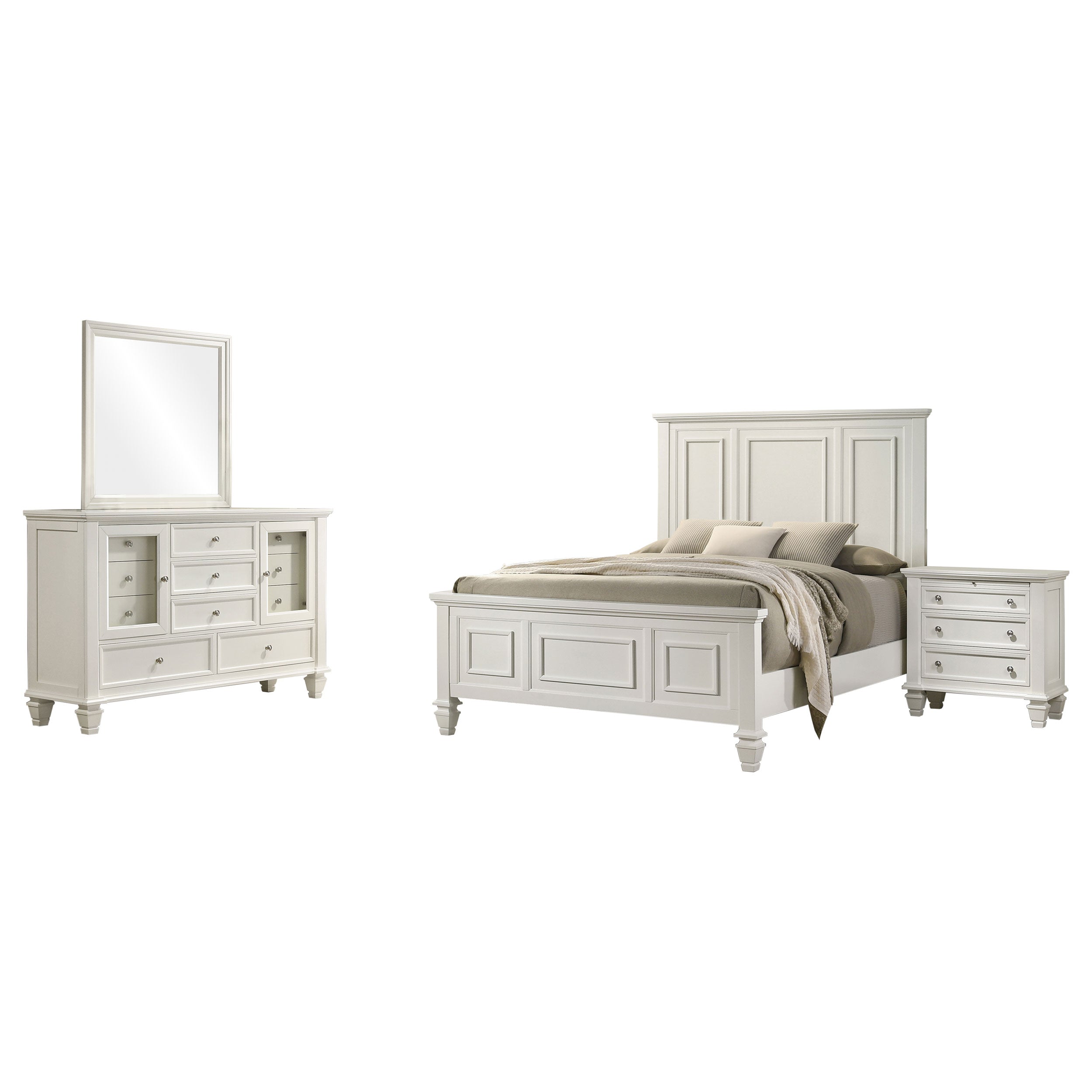 Sandy Beach 4-piece Eastern King Bedroom Set Cream White — view 2