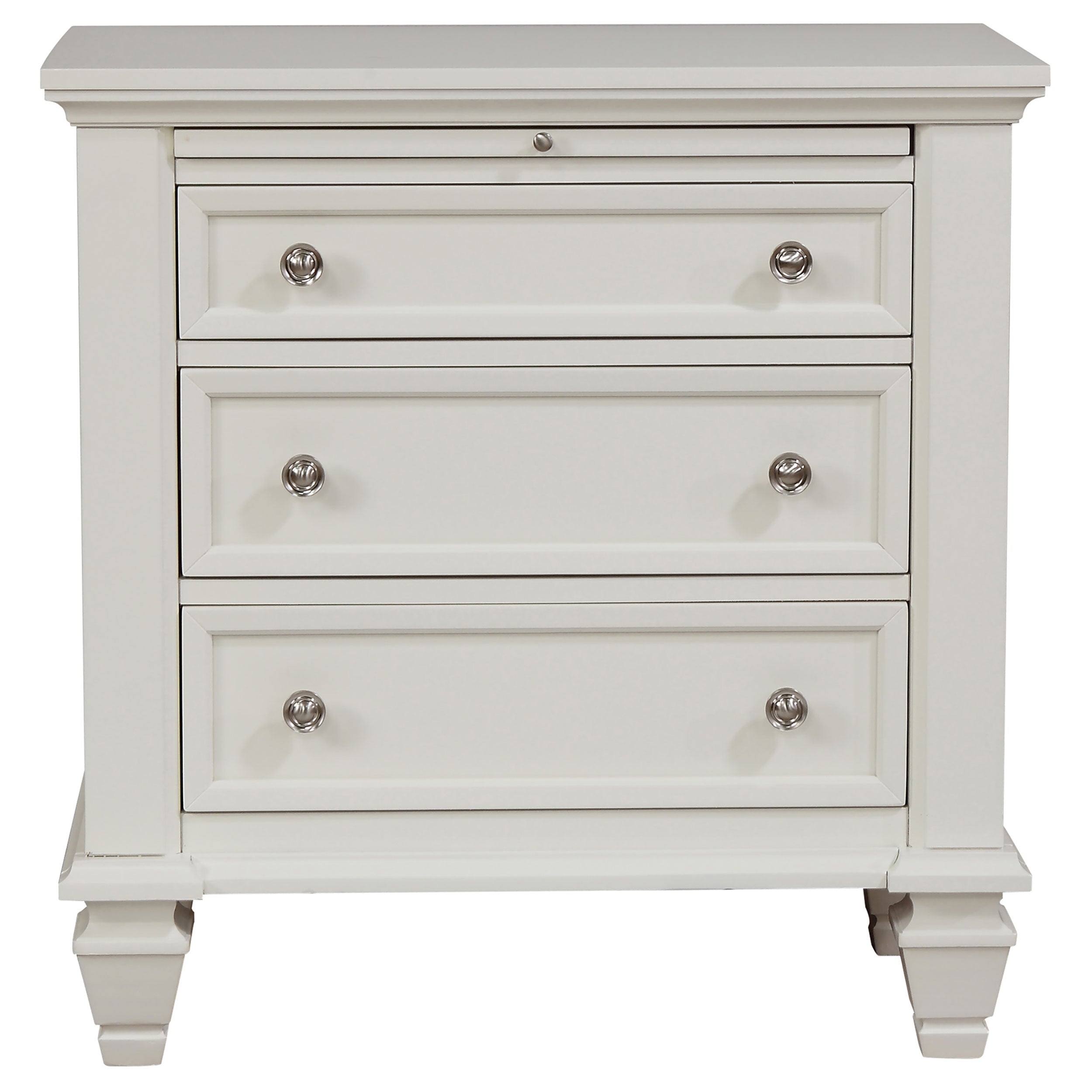 Sandy Beach 3-drawer Nightstand Cream White — view 3