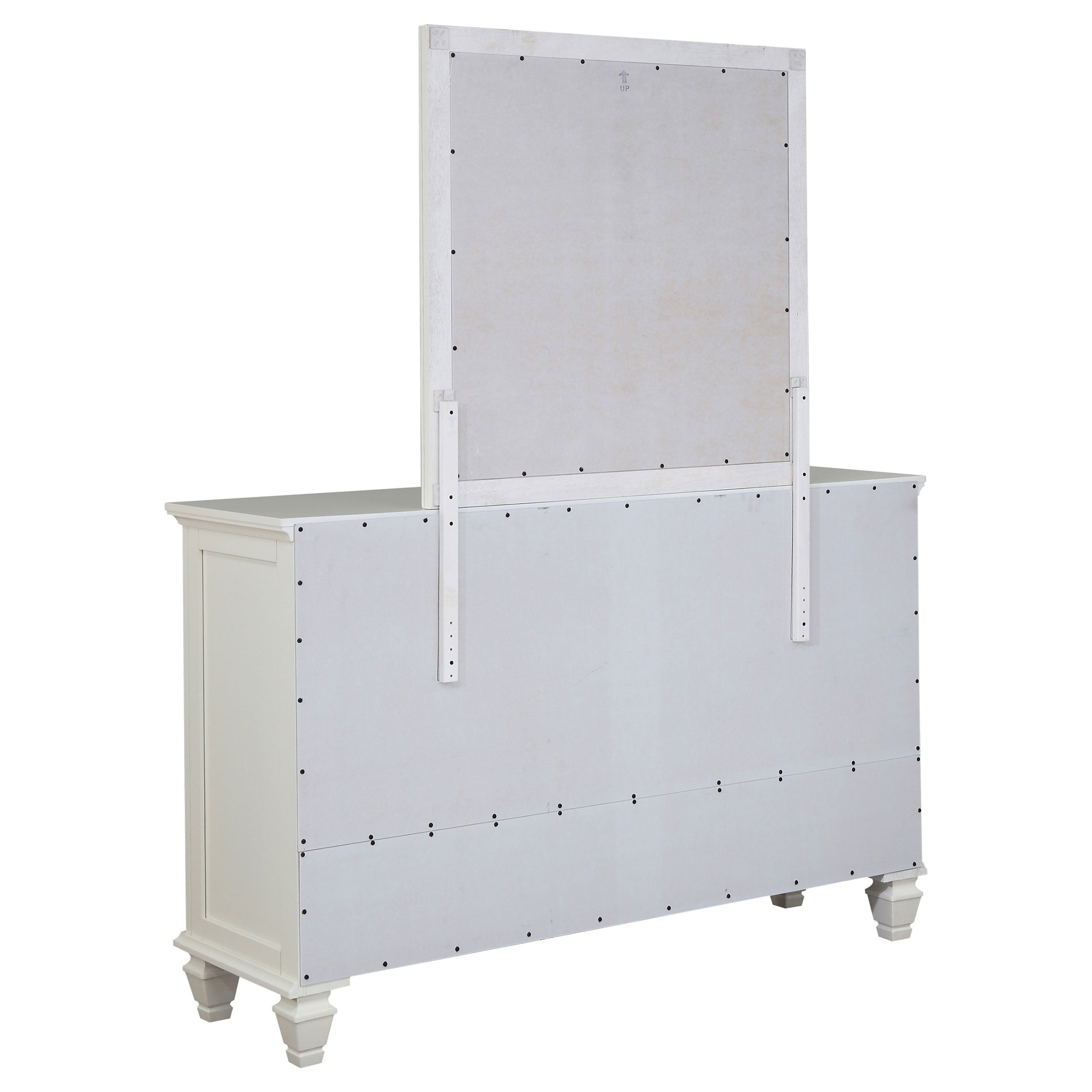 Sandy Beach 11-drawer Dresser with Mirror Cream White — view 6