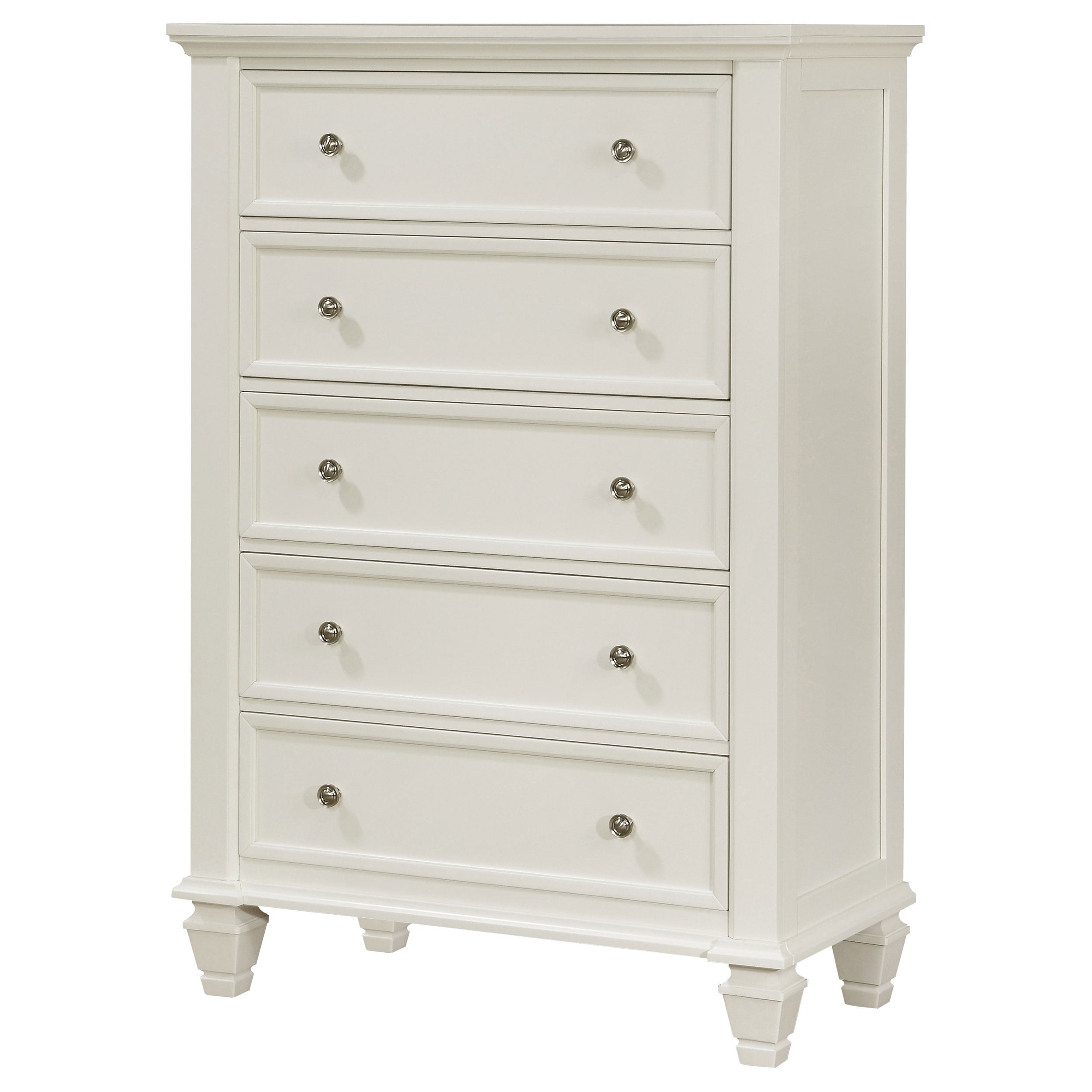 Sandy Beach 5-drawer Bedroom Chest Cream White — view 4