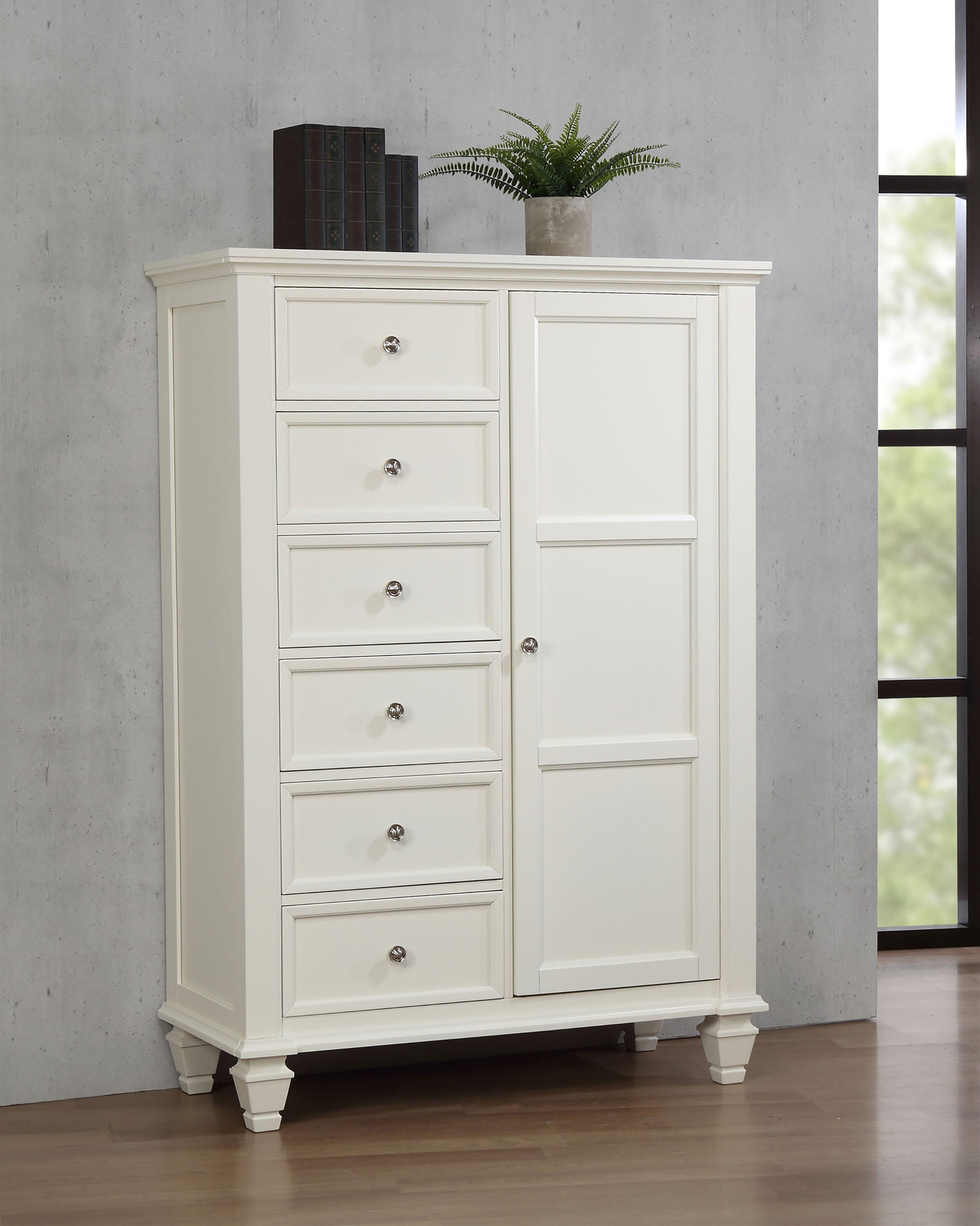 Sandy Beach 8-drawer Door Chest Cream White — view 2