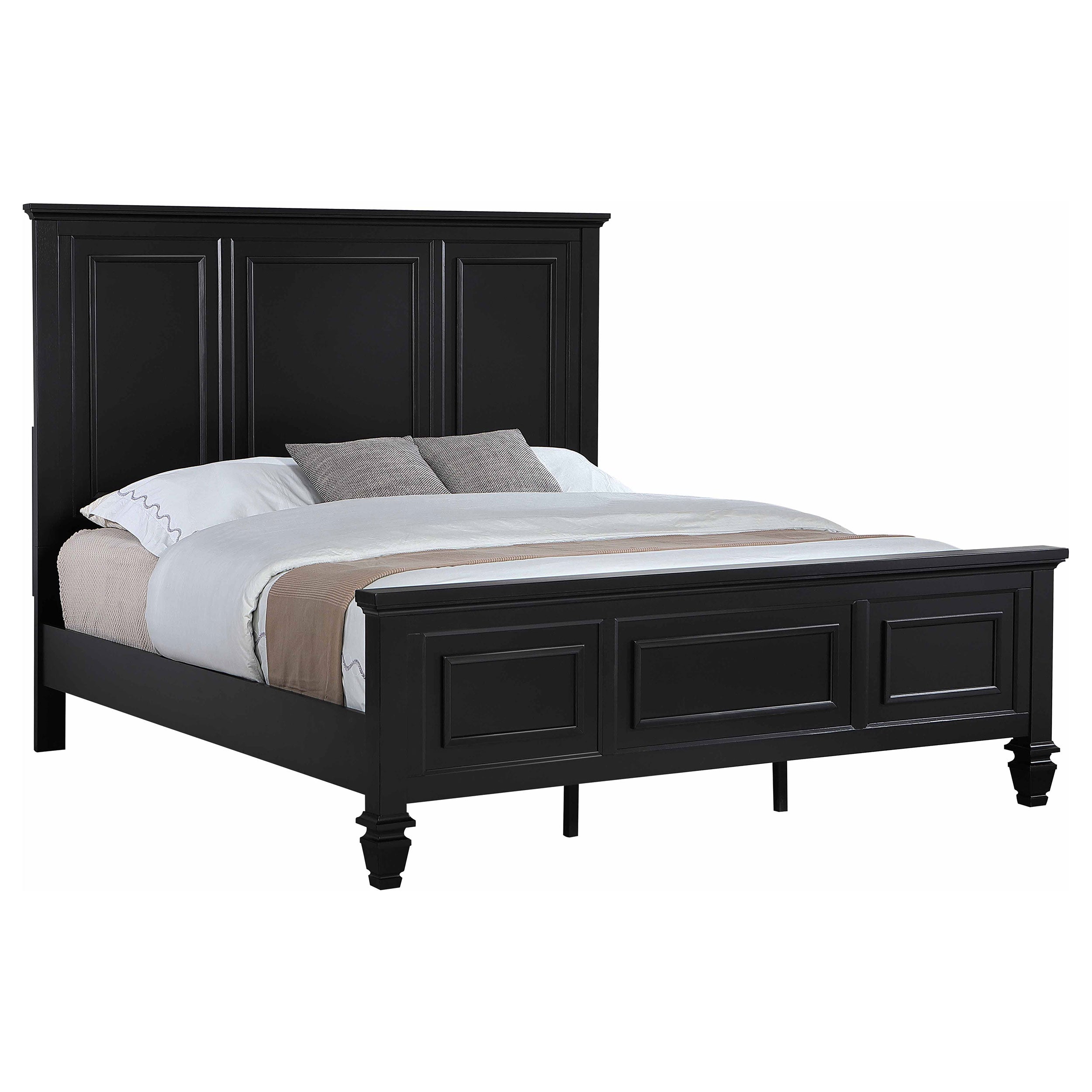 Sandy Beach 63-inch Eastern King Wood Panel Bed Black — view 3