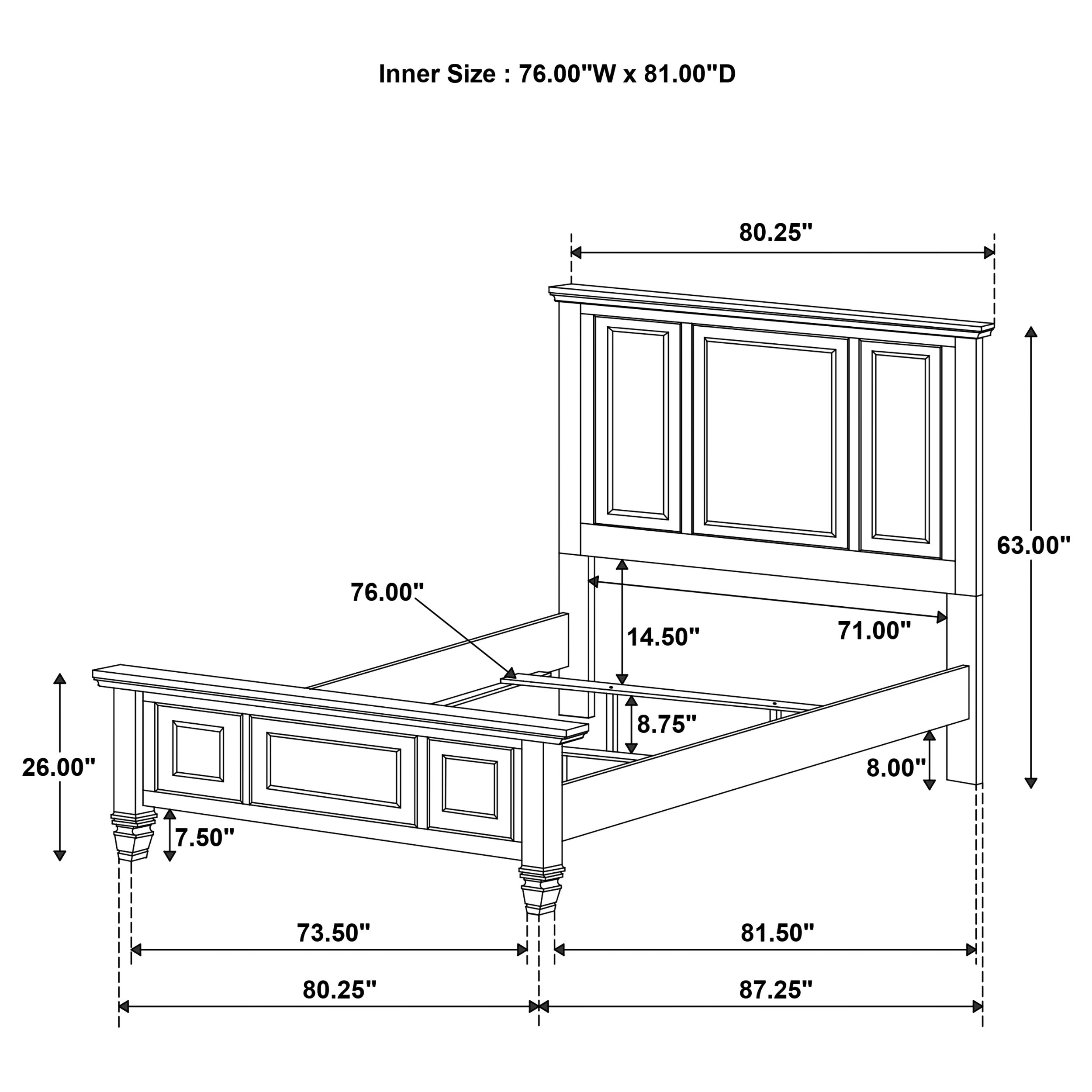 Sandy Beach 63-inch Eastern King Wood Panel Bed Black — view 7