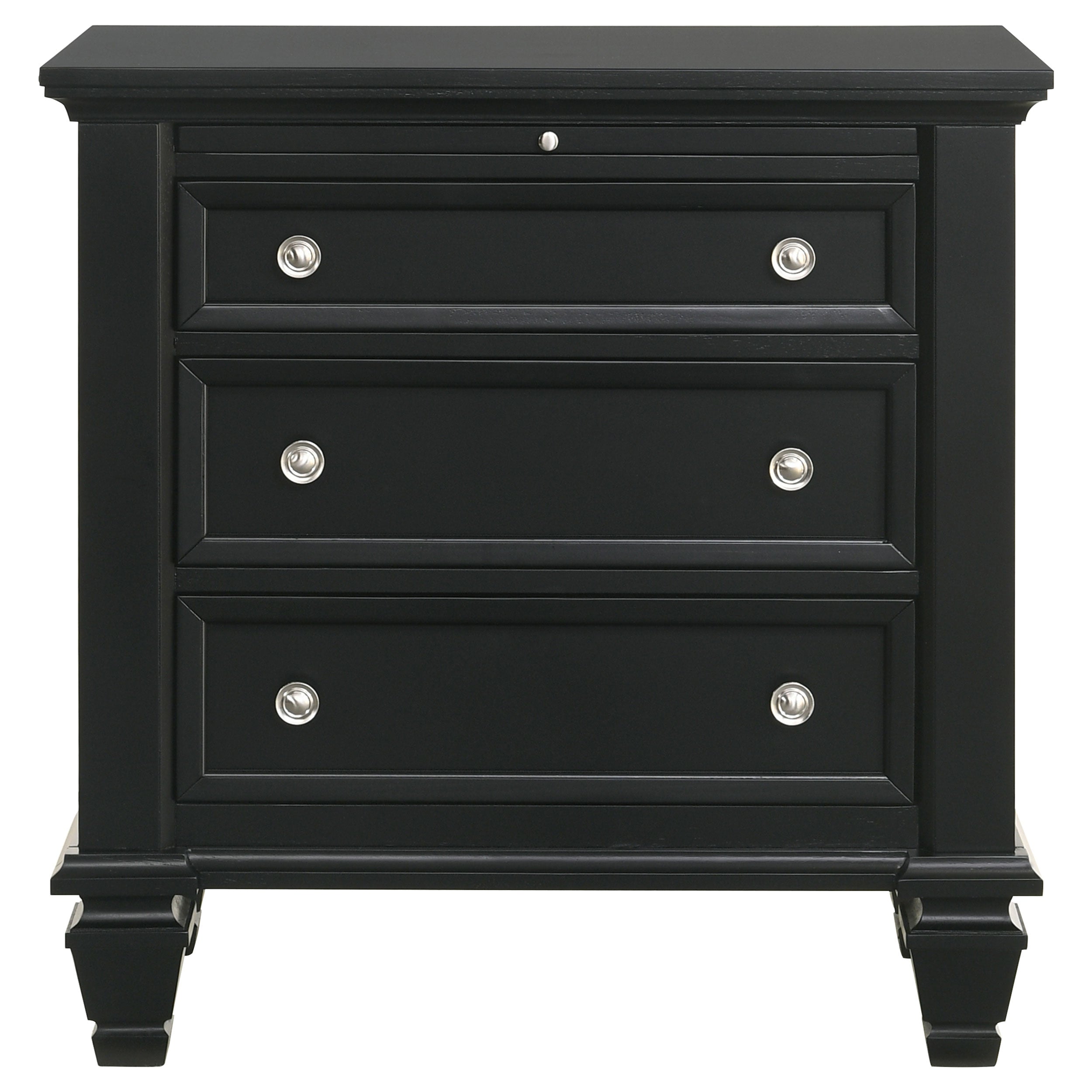 Sandy Beach 3-drawer Nightstand Black — view 4
