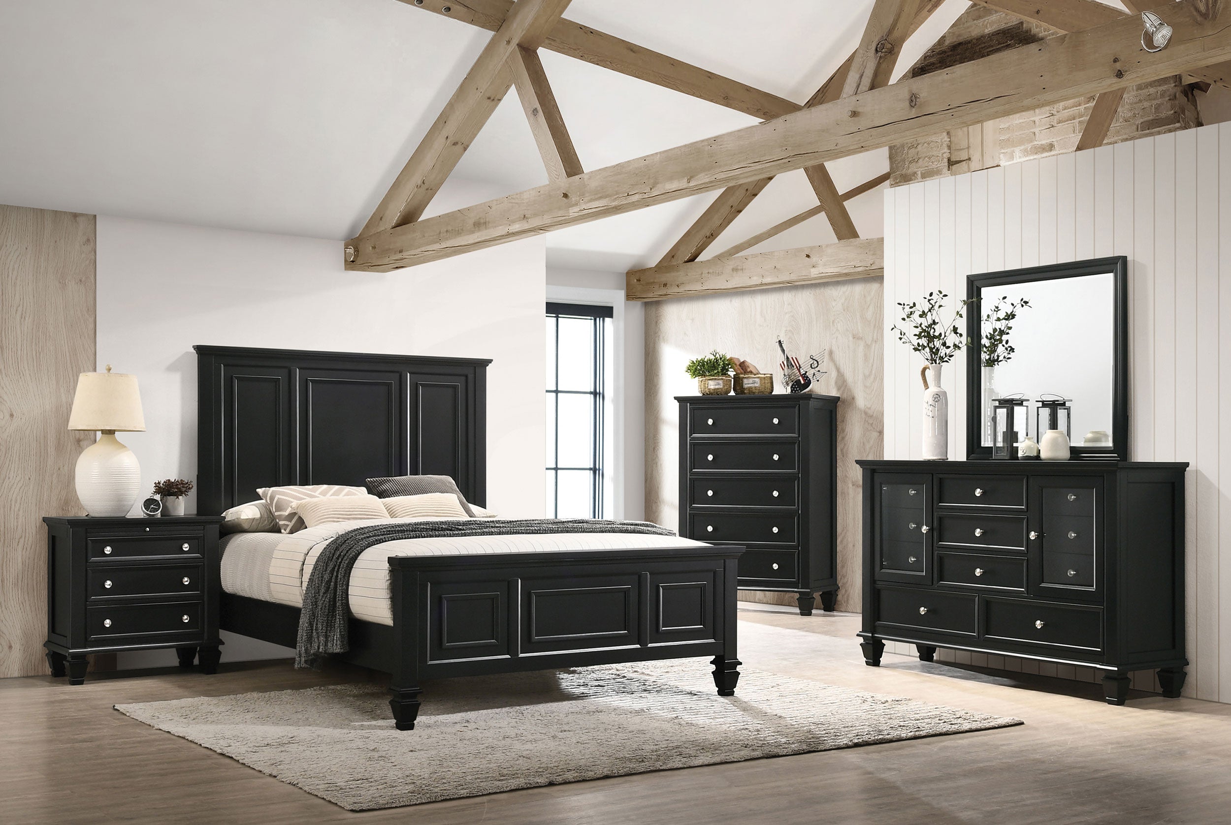Sandy Beach 3-drawer Nightstand Black — view 13