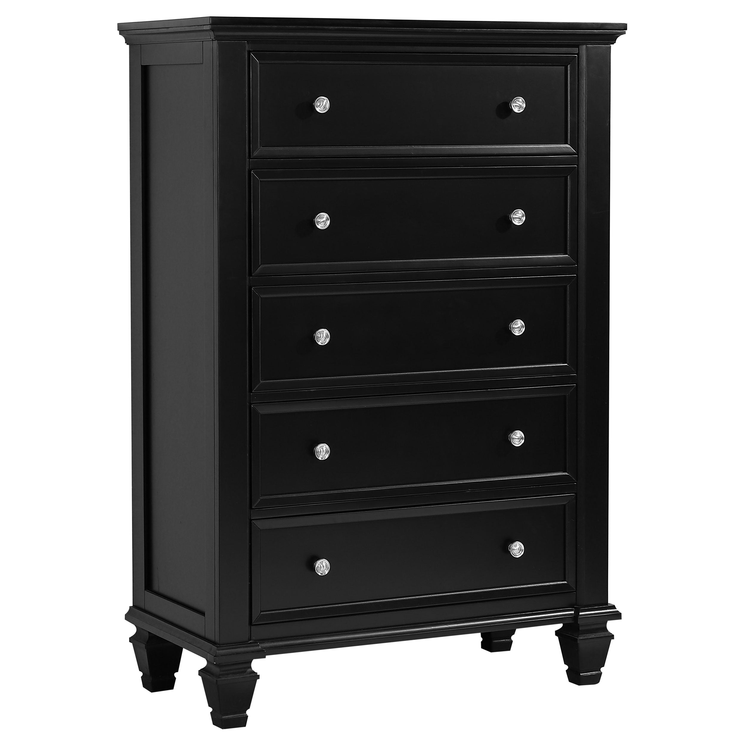Sandy Beach 5-drawer Bedroom Chest Black — view 1