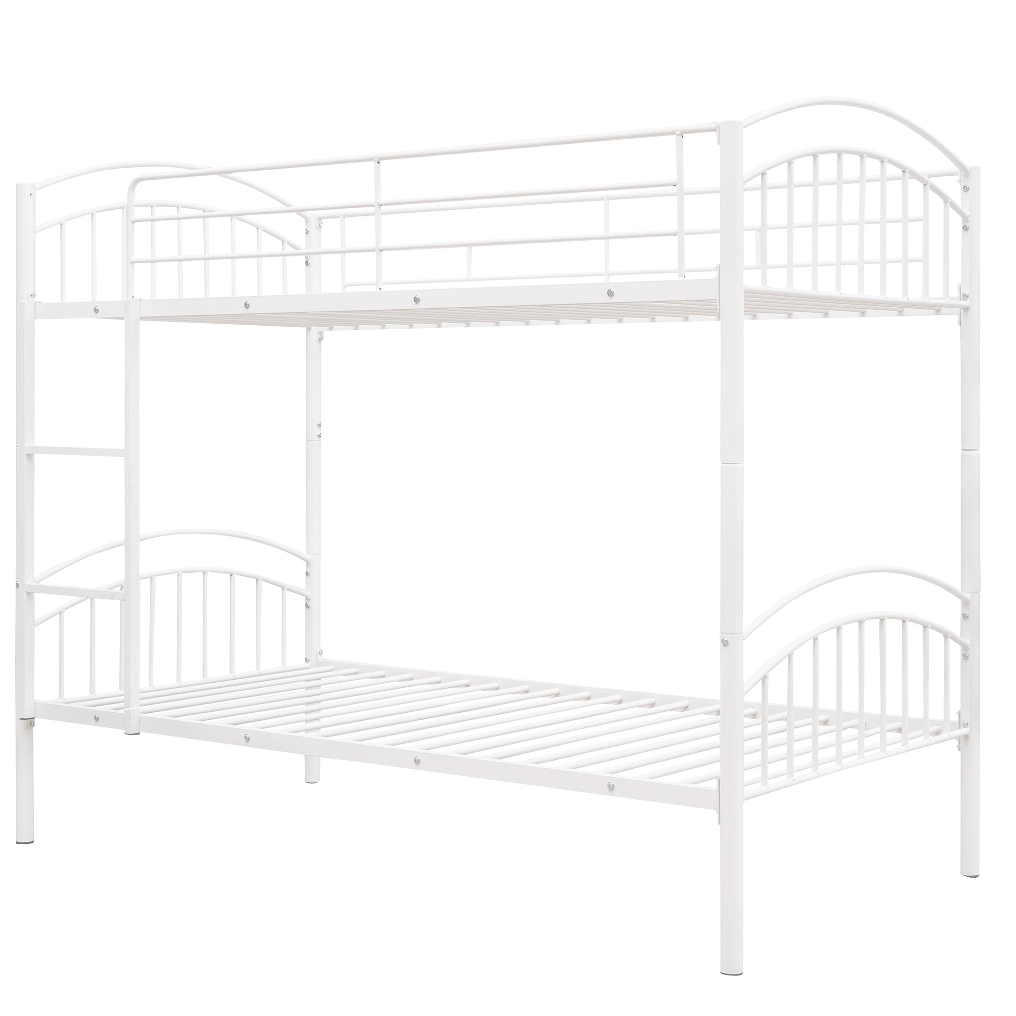 Twin Over Twin Metal Bunk Bed,Divided into Two Beds(White){OLD SKU:MF280424AAK} - Atlantic Fine Furniture Melbourne FL