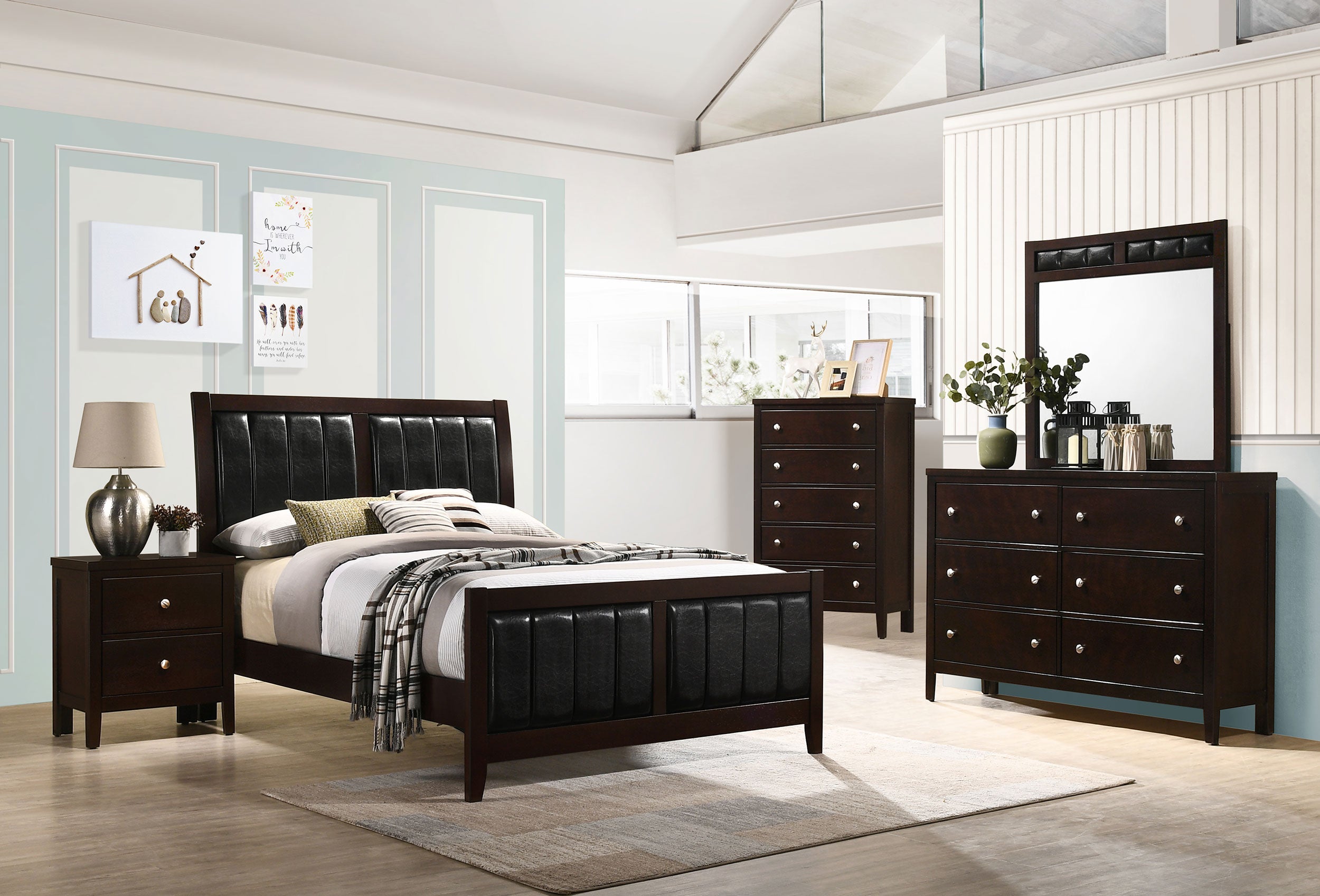 Carlton Wood Full Panel Bed Cappuccino — view 11