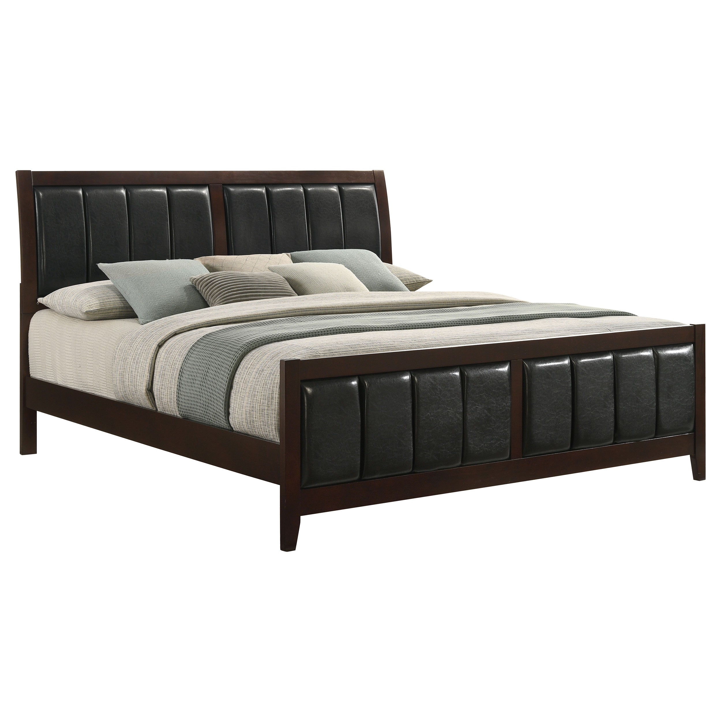 Carlton Wood Eastern King Panel Bed Cappuccino — view 3