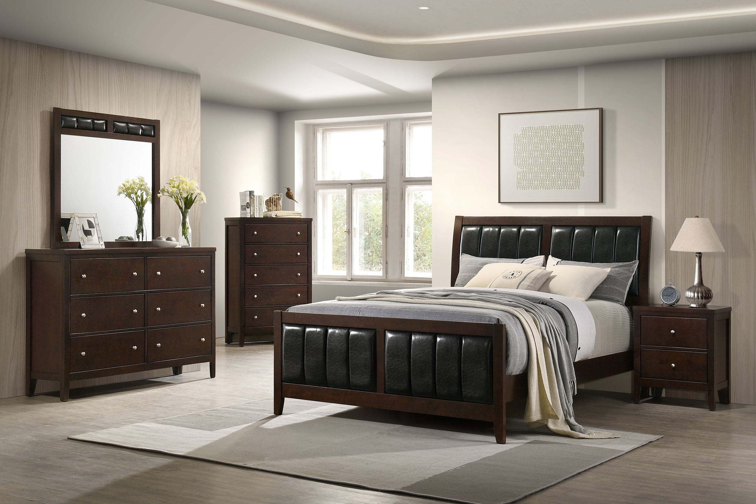 Carlton 5-piece California King Bedroom Set Cappuccino — view 1