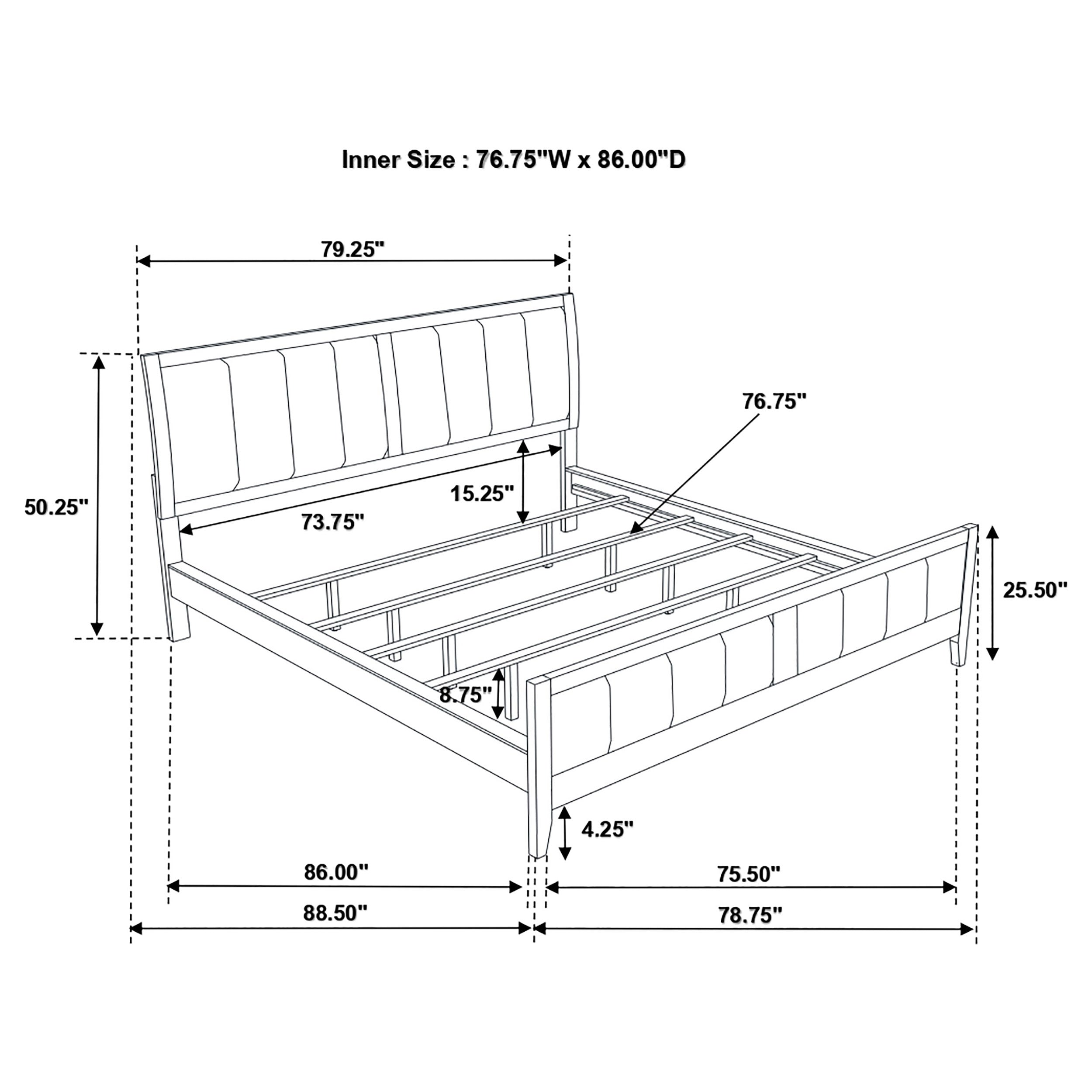 Carlton Wood California King Panel Bed Cappuccino — view 8